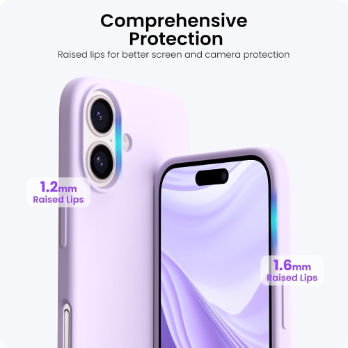 ORNARTO Compatible with iPhone 16 Plus Case 6.7",Liquid Silicone 3 Layers Full Covered Soft Gel Rubber Phone Case, Shockproof Protective Cover-Pastel