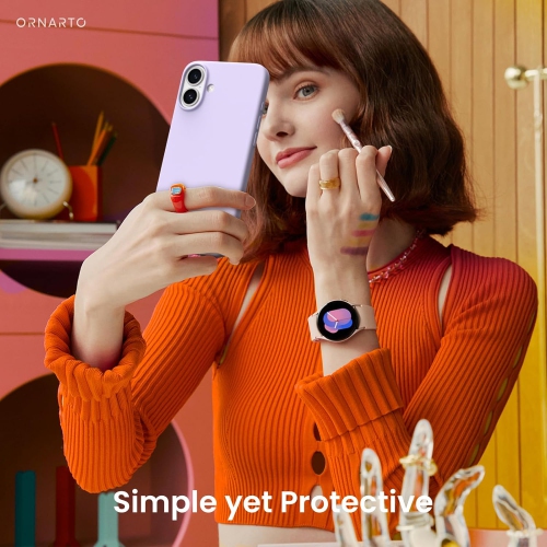 ORNARTO Compatible with iPhone 16 Plus Case 6.7",Liquid Silicone 3 Layers Full Covered Soft Gel Rubber Phone Case, Shockproof Protective Cover-Pastel