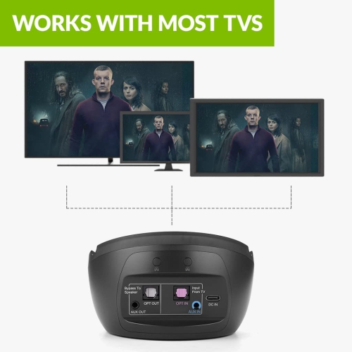 Avantree Medley Air - Open-Ear Wireless Earbuds for TV Listening & Watching with Bluetooth Transmitter & Headphones Charging Dock, Soundbar