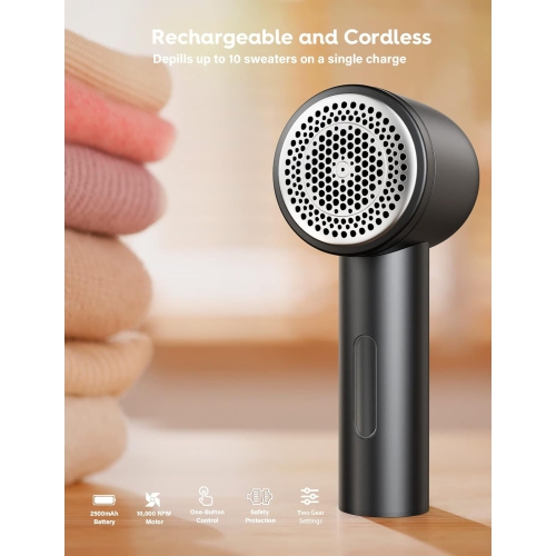 Rasoir à tissu, enlève-charpie électrique rechargeable, rasoirs à fil pour retirer les rasoirs à tête fraiseuse, ramasse-charpie, gris foncé