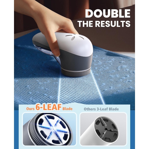 Rasoir à tissu, enlève-charpie pour vêtements, rasoir à charpie électrique avec lames à 6 lames, rasoirs pour retirer le boulochage, rechargeable