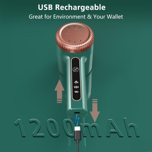 1200&nbsp;mAh – rasoir électrique rechargeable pour tissu, démaquillant pour poils d’animaux, 6 lames, 3 vitesses, vert