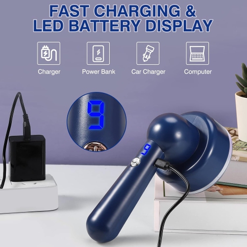 Rechargeable Fabric Shaver, Electric Lint Remover Sweater Shaver with 3 Speeds for Removing Fuzz and Pill from Sweater, 2 Replacement Blades