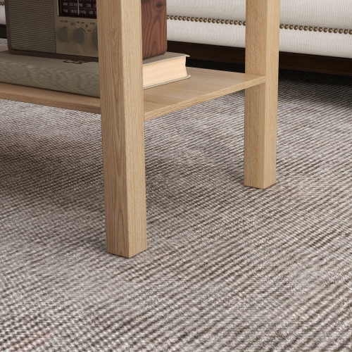 HOMCOM Coffee Table with Storage Shelf, Rectangular 2 Tier Center Table for Living Room, Home Office, 35.5 x 17.75 x 17.5 Inch, Nature Wood