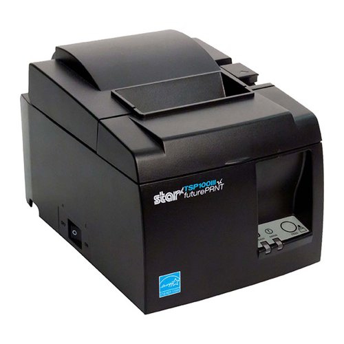 REFURBISHED Excellent Star Micronics 39472110 Model TSP143IIIBi Thermal Printer, Auto-Cutter, Bluetooth, iOS, Android/Windows, Power Supply, Gray