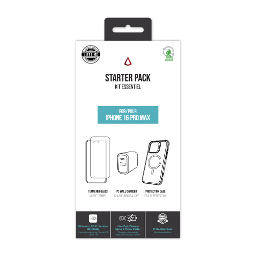 LBT Bundle: TUFF8 Clear Mag Case, Tempered Glass, 30W PD Charger for iPhone 16 Pro Max