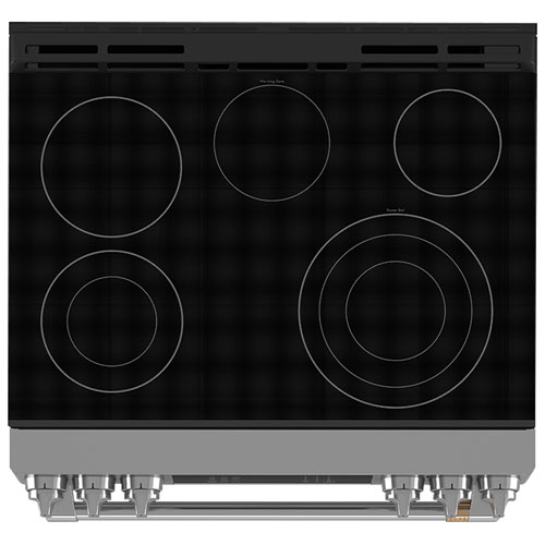 Café Express 30" 5.7 Cu. Ft. True Convection 5-Element Slide-In Electric Range - Stainless Steel