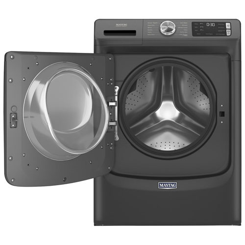 Laveuse à vapeur à chargement frontal haute efficacité de Maytag 5,5 pi³ - Noir volcanique