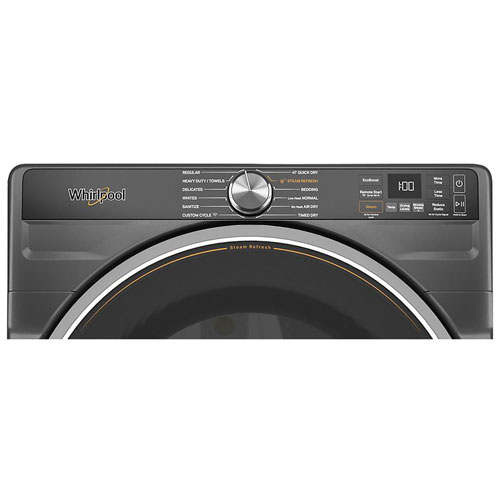 Whirlpool 7.4 Cu. Ft. Electric Steam Dryer - Volcano Black