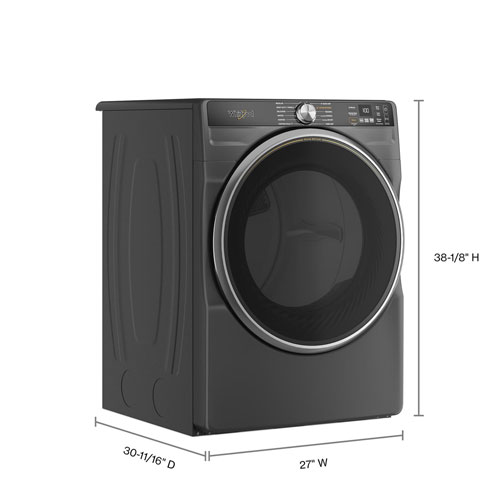 Whirlpool 7.4 Cu. Ft. Electric Steam Dryer - Volcano Black