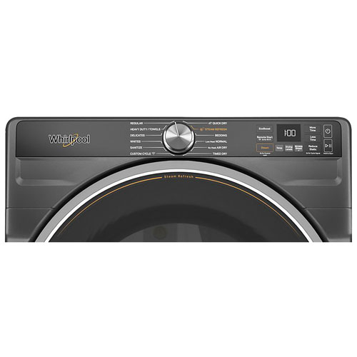 Whirlpool 7.4 Cu. Ft. Gas Steam Dryer - Volcano Black