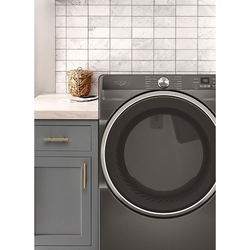 Whirlpool 7.4 Cu. Ft. Gas Steam Dryer - Volcano Black
