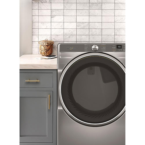 Whirlpool 7.4 Cu. Ft. Gas Steam Dryer - Radiant Silver