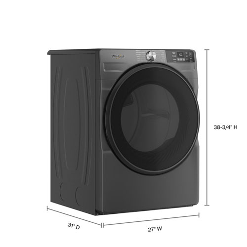 Whirlpool 7.4 Cu. Ft. Gas Steam Dryer - Volcano Black