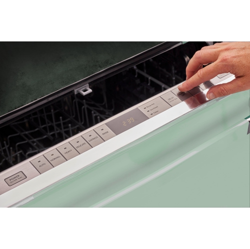  Lave-vaisselle Classic Retro de 24 po à commandes sur le dessus avec cuve en acier inoxydable d'unique, 45 dBA en vert menthe