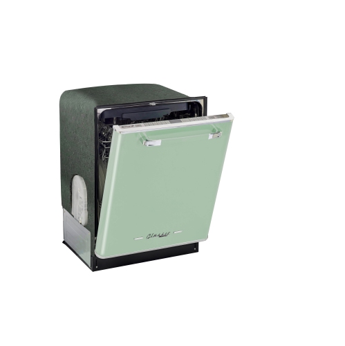  Lave-vaisselle Classic Retro de 24 po à commandes sur le dessus avec cuve en acier inoxydable d'unique, 45 dBA en vert menthe