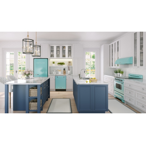 Unique Appliances Classic Retro 24-inch Top Control Dishwasher with Stainless Steel Tub, 45 dBa in Ocean Mist Turquoise