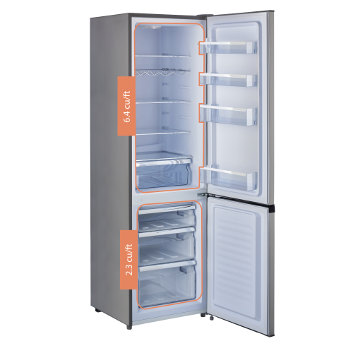 Électroménagers&nbsp;Prestige 22 po 8,7 pi3 d'unique avec Réfrigérateur à profondeur de comptoir à congélateur inférieur avec porte-bouteilles en