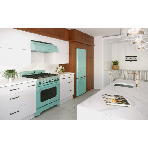 Unique Appliances Classic Retro 36-inch 700 CFM Ducted Under Cabinet Range Hood with LED Lights in Ocean Mist Turquoise