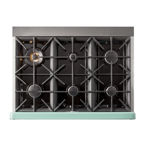 Classic Retro d'unique électroménagers de 36 po et 5,2 pi3. avec Cuisinière au gaz rétro à 6 brûleurs avec four à convection vert menthe estival