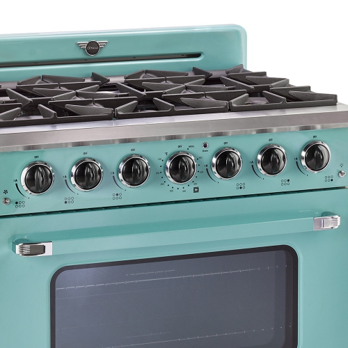  Classic Retro d'unique électroménagers de 36 po et 5,2 pi3. avec Cuisinière au gaz rétro à 6 brûleurs avec four à convection de couleur
