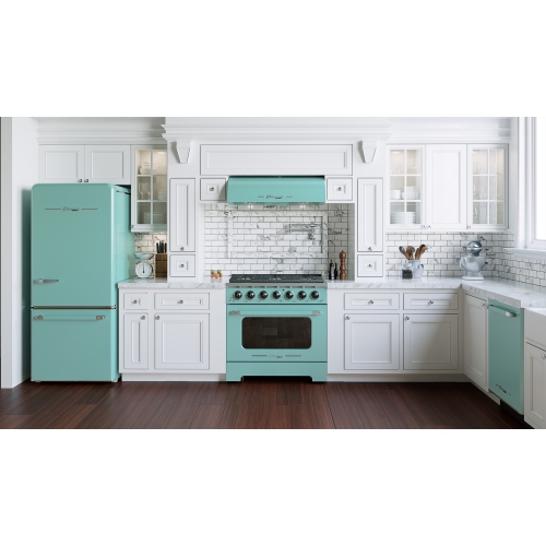  Classic Retro d'unique électroménagers de 36 po et 5,2 pi3. avec Cuisinière au gaz rétro à 6 brûleurs avec four à convection de couleur