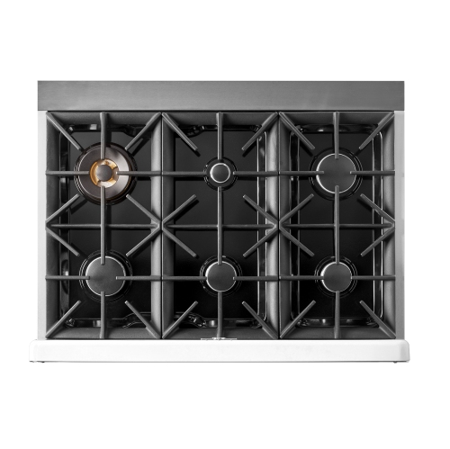 Classic Retro d'unique électroménagers de 36 po et 5,2 pi3. avec Cuisinière au gaz rétro à 6 brûleurs avec four à convection blanc guimauve