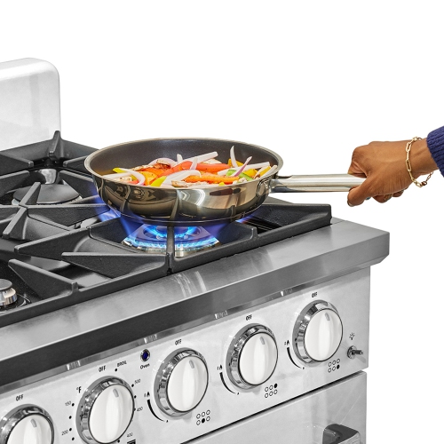 Classic Retro d'unique électroménagers de 36 po et 5,2 pi3. avec Cuisinière au gaz rétro à 6 brûleurs avec four à convection blanc guimauve