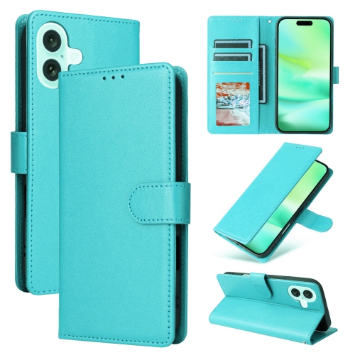 [CS] Magnetic Card Slot Leather Folio Wallet Flip Case Cover for iPhone 16, Teal