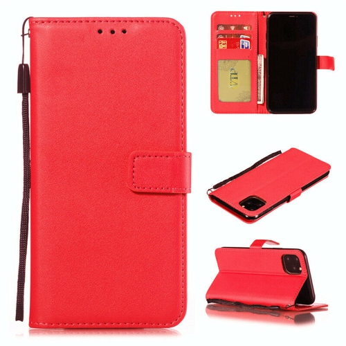 [CS] Étui portefeuille folio en cuir à fente magnétique pour iPhone 16 Pro Max, rouge