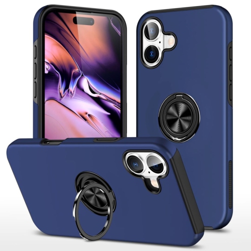 [CS] Étui support magnétique hybride invisible pour anneau pour iPhone 16, bleu marine