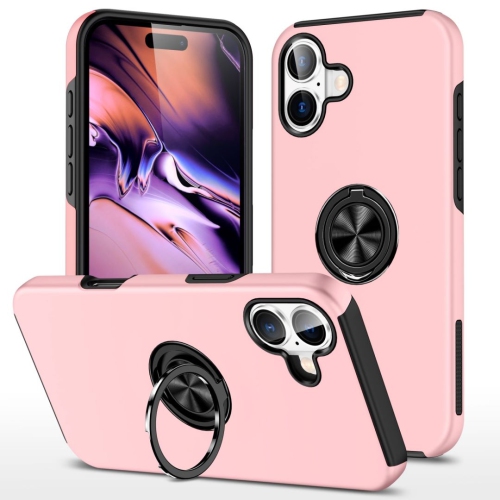 [CS] Étui support magnétique hybride invisible pour anneau pour iPhone 16, rose doré