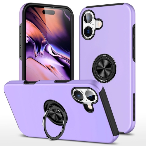 [CS] Étui support magnétique hybride invisible pour anneau pour iPhone 16, violet