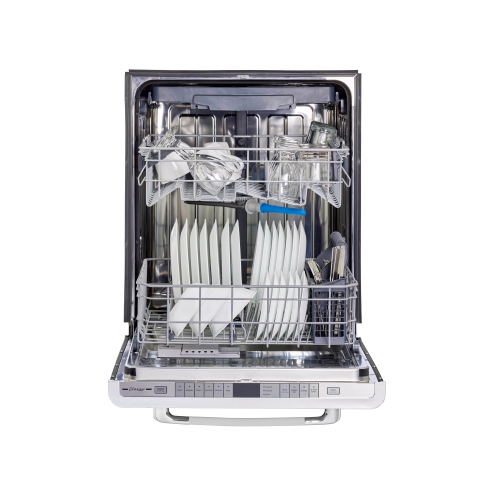 Unique Appliances Classic Retro 24-inch Top Control Dishwasher with Stainless Steel Tub, 45 dBa in Marshmallow White