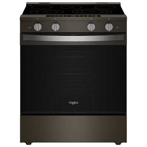 Cuisinière électrique autonettoyante encastrable et friture à l'air chaud 5,3 pi³ 31 po de Whirlpool - Noir sur inox