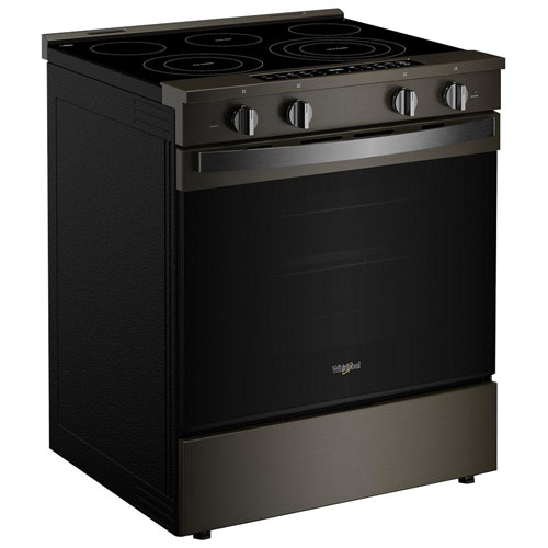 Cuisinière électrique autonettoyante encastrable et friture à l'air chaud 5,3 pi³ 31 po de Whirlpool - Noir sur inox