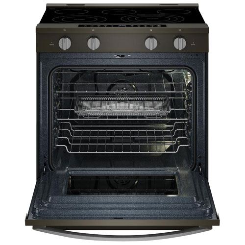 Cuisinière électrique autonettoyante encastrable et friture à l'air chaud 5,3 pi³ 31 po de Whirlpool - Noir sur inox