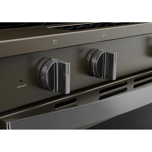 Cuisinière électrique autonettoyante encastrable et friture à l'air chaud 5,3 pi³ 31 po de Whirlpool - Noir sur inox