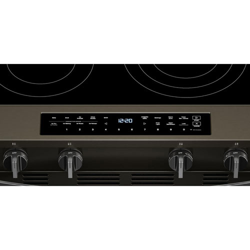 Cuisinière électrique autonettoyante encastrable et friture à l'air chaud 5,3 pi³ 31 po de Whirlpool - Noir sur inox