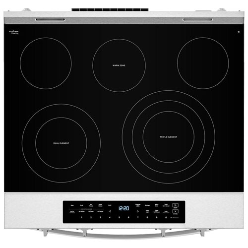 Cuisinière électrique autonettoyante encastrable et friture à l'air chaud 5,3 pi³ 30 po de Whirlpool - Acier inoxydable résistant aux traces de doigts