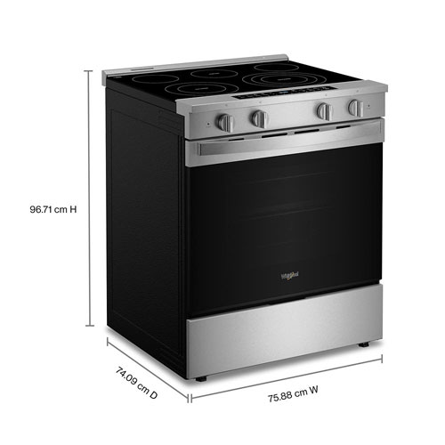 Cuisinière électrique autonettoyante encastrable et friture à l'air chaud 5,3 pi³ 30 po de Whirlpool - Acier inoxydable résistant aux traces de doigts