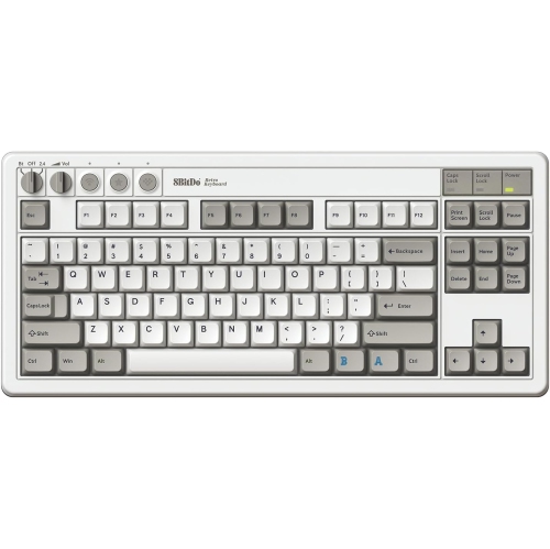 Open Box - 8BitDo Retro Mechanical Keyboard, Bluetooth/2.4G/USB-C Hot Swappable Gaming Keyboard with 87 Keys - M Edition