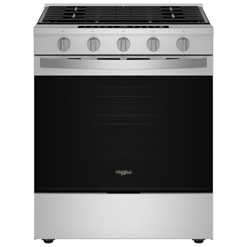 Cuisinière au gaz encastrable à 5 brûleurs avec convection véritable et friture à l'air 5,0 pi³ 30 po de Whirlpool - Inox résistant