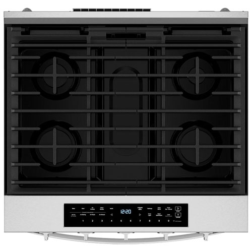Whirlpool 30" 5.0 Cu. Ft. True Convection 5-Burner Slide-In Gas Air Fry Range (WSGS7530RZ) - Resistant Stainless Steel
