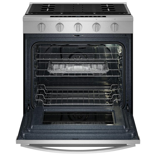 Whirlpool 30" 5.0 Cu. Ft. True Convection 5-Burner Slide-In Gas Air Fry Range (WSGS7530RZ) - Resistant Stainless Steel