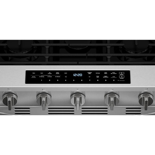 Whirlpool 30" 5.0 Cu. Ft. True Convection 5-Burner Slide-In Gas Air Fry Range (WSGS7530RZ) - Resistant Stainless Steel