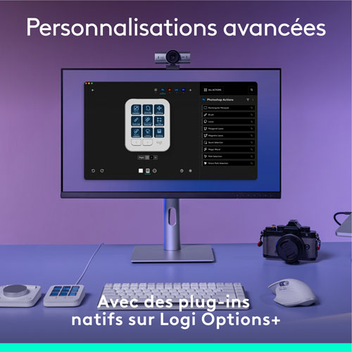 Console numérique programmable et molette de commande MX Creative de Logitech - Gris pâle
