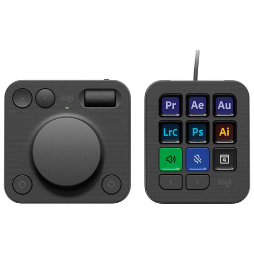 Logitech MX Creative Console Programmable Keypad and Control Dial - Graphite