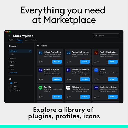 Console numérique programmable et molette de commande MX Creative de Logitech - Graphite