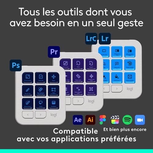 Console numérique programmable et molette de commande MX Creative de Logitech - Graphite
